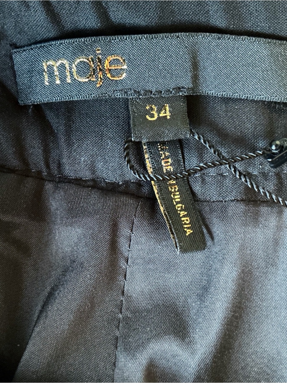 Maje Black Sequin High Waisted Wide Leg Cropped Party Pants FR Size 34/US XS - Picture 8 of 15